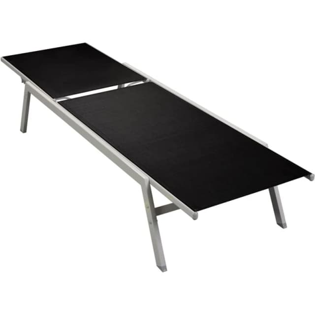 VIDAXL Sun Lounger Steel and Textilene Black Vidaxl 8719883811017