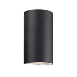 Rold Round LED Dimmable Outdoor Up Down Wall Lamp Black, IP44, 3000K