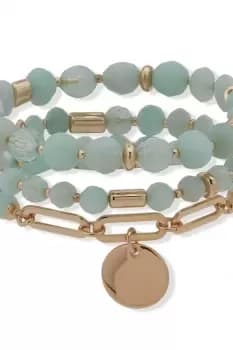 Ladies Anne Klein Jewellery BR MULTI ROW STRETCH-GLD/AMAZ Bracelet 01B00388