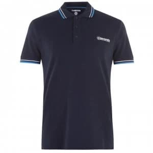 Lambretta Twin Tip Panel Polo Shirt - Navy/White