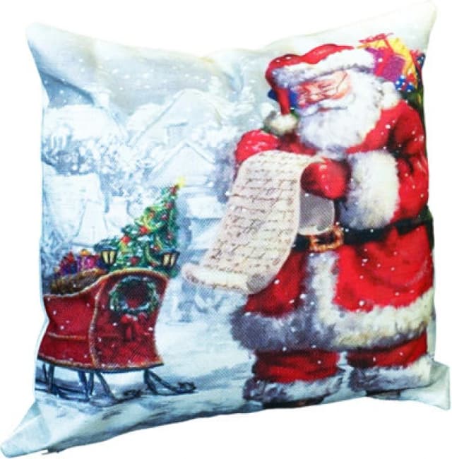 Netagon Santa Design Christmas Themed Cushion 40X40CM in Grey Size: 40X40cm Grey Unisex 40X40 cm