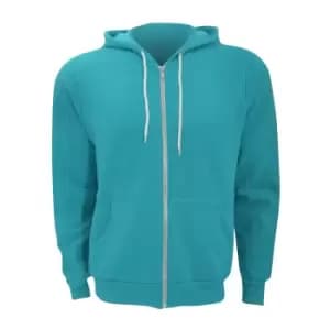 Canvas Unixex Zip-up Polycotton Fleece Hooded Sweatshirt / Hoodie (XS) (Teal)