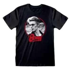 David Bowie Unisex Adult Smoking T-Shirt (M) (Black)