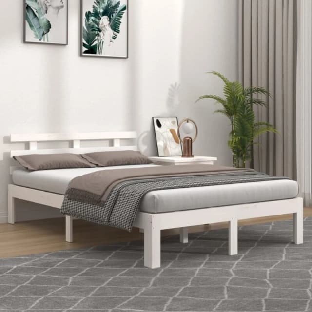 VIDAXL Bed Frame without Mattress White 120x190cm Small Double Vidaxl 8720286996706