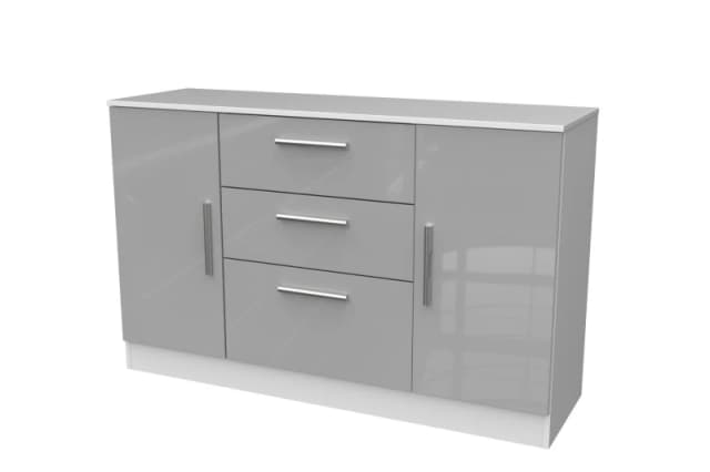 Ready Assembled 2 U Trent 2 Door 3 Drawer Sideboard (Ready Assembled) in Mid Grey Size: Large Mid Grey Unisex Large