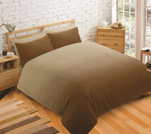 Velosso Vibrant Colour Printed Cotton Blend Duvet Cover & Pillowcase Set - Easy Care, Machine Washable & Button Enclosure - Beige