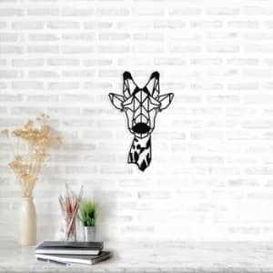 Giraffe Head Black Decorative Metal Wall Accessory