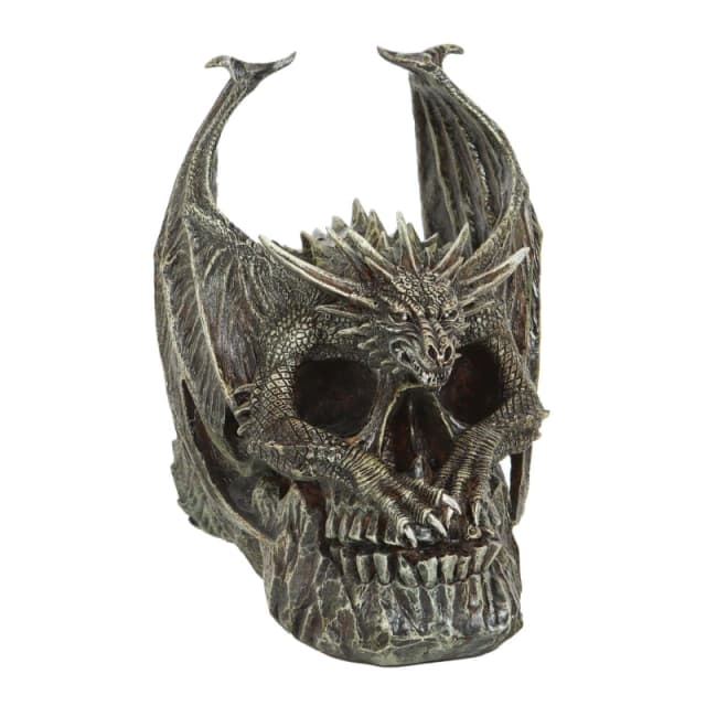 Something Different Draco Dragon Skull Ornament by Spiral Direct - Silver Silver One Size