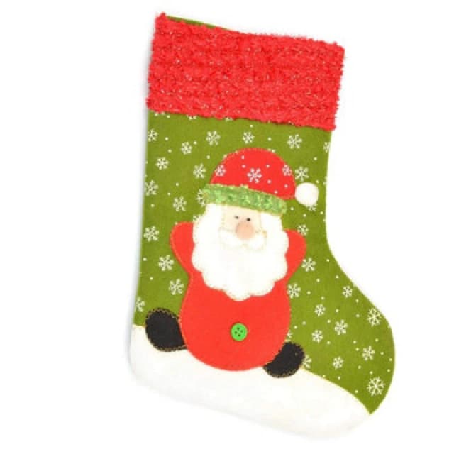 Shatchi Medium Traditional Stocking Santa Sack Sock Christmas Xmas Tree Decorations Home decoration Gifts Bag Sweets Toys, Multi Green