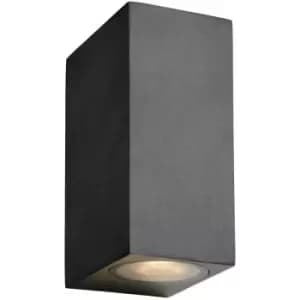 Lucide zora-led - Rectangle Up Down Wall Spotlight Outdoor - LED Dim. - GU10 - 2x5W 3000K - IP44 - Black