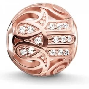 Ladies Thomas Sabo Sterling Silver Karma Beads Fatimas Hand Rose Bead