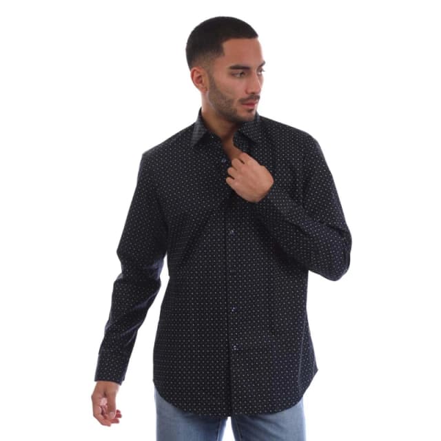 Boss Mens H Joe Kent Oxford Long Sleeve Shirt Dark Blue male 15 inch