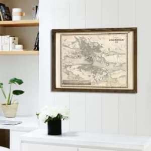 Map013 Multicolor Decorative Framed MDF Painting