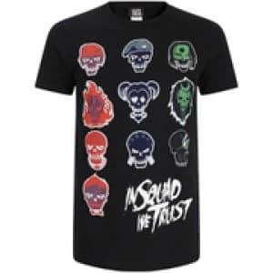 DC Comics Mens Suicide Squad Villain Skull T-Shirt - Black