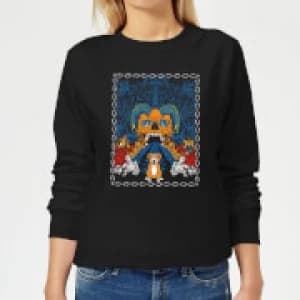 Mr Pickles Retro Print Womens Sweatshirt - Black