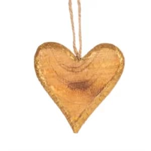Wooden Heart with Golden Rim Small