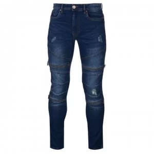 Firetrap Fashion Jeans Mens - Mid Wash Zips