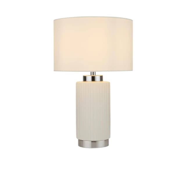 Lighting Collection Ceramic & Chrome Table Lamp White unisex One Size