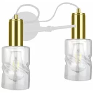 Keter Inger Wall Lamp White, Gold, 25cm, 2x E27