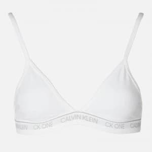Calvin Klein Womens Unllined Triangle Bra - White - L