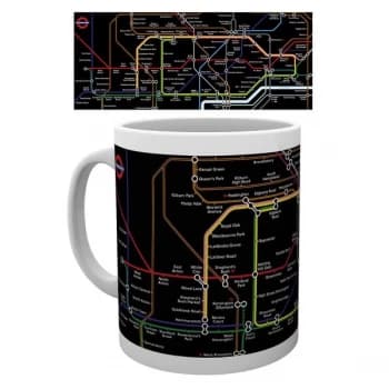 Transport For London - Underground Map Black Mug