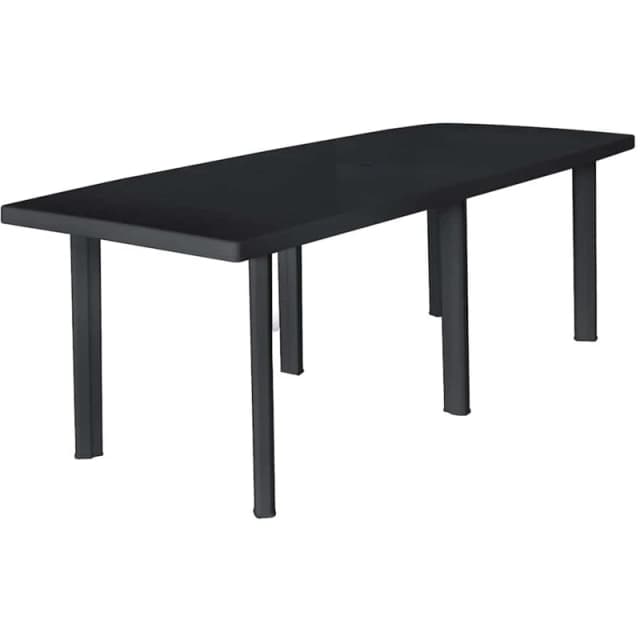 vidaXL Garden Table Anthracite Plastic Weather Resistant Outdoor Campsite