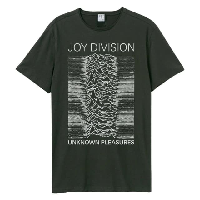 Amplified Amplified Men Unknown Pleasures Joy Division T-Shirt in Charcoal Size: Small Charcoal S Male 5063470089413