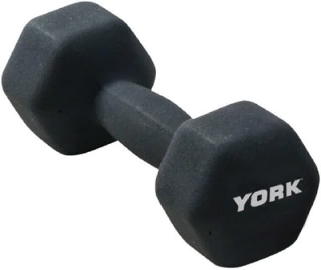 York Fitness Single Neoprene Hex Coating Dumbbell, Black, 3Kg