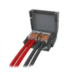 Wiska Shell Box Size 2 Mini Gel Box with 2x 2 Way Wago Connector Grey - MJBF222