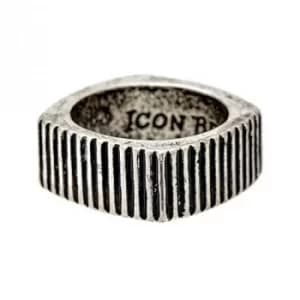 Mens Icon Brand Base metal Size Large Time Squared Ring
