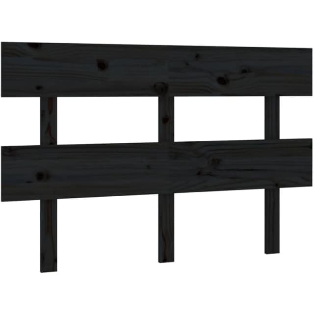 Vidaxl Bed Headboard Black 138X3X81cm Solid Wood Pine, Black 819069