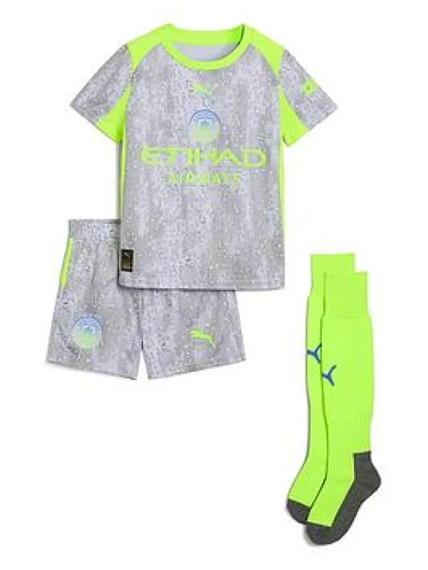 Puma Manchester City Third Mini Kit 2025 2026 Infants Grey/Green male 2-3 Yrs