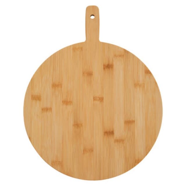 Premier Housewares Bamboo Wood Chopping Board, Natural Wood Round Chopping Board For Kitchen Counter Top, Wood Chopping Board Gold