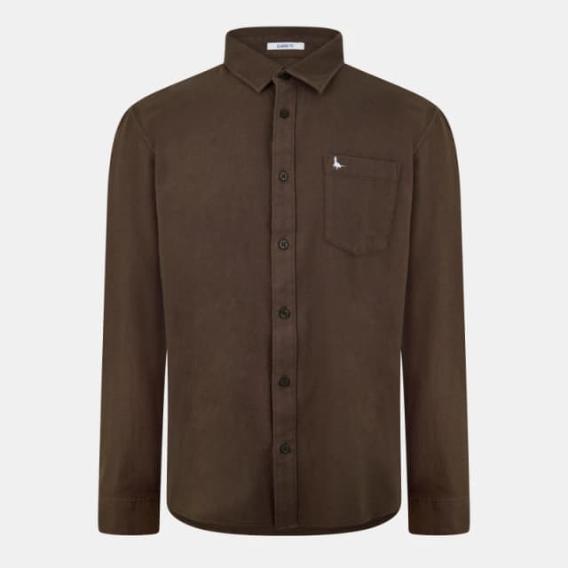 Jack Wills Plain Flannel Shirt Mens - Brown Brown XS