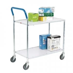 Slingsby Metallic Grey and White Zinc Plated 2 Tier Service Trolley 375424