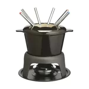 Masterclass Enamel Fondue Gift Set Black