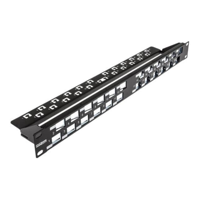 Cablenet Cablenet 24 Port Cat6a 1u Unloaded Keystone (Angled Jacks) Patch Panel 72-3762