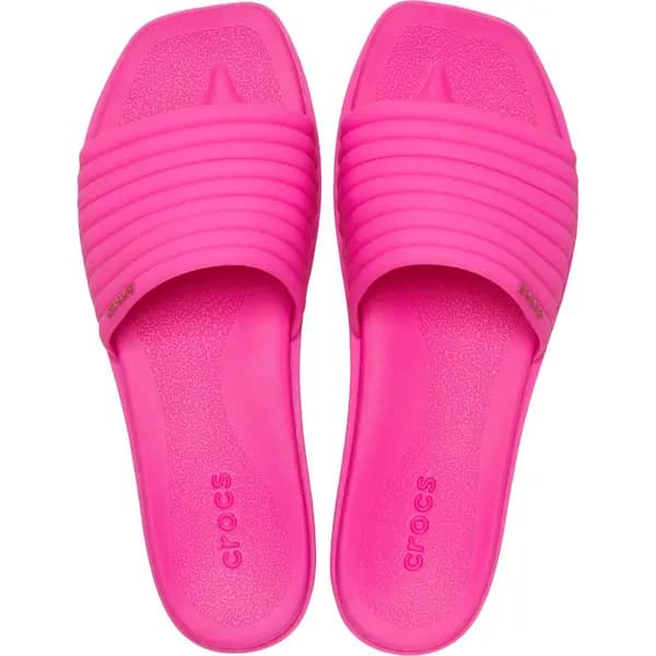 Crocs Womens Miami Square Toe Sliders UK Size 4 (EU 36-37) Pink Crush CRC518-PinkC-4