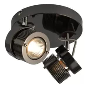 Inlight Pedro 2-Light Ceiling Spotlight Black Chrome