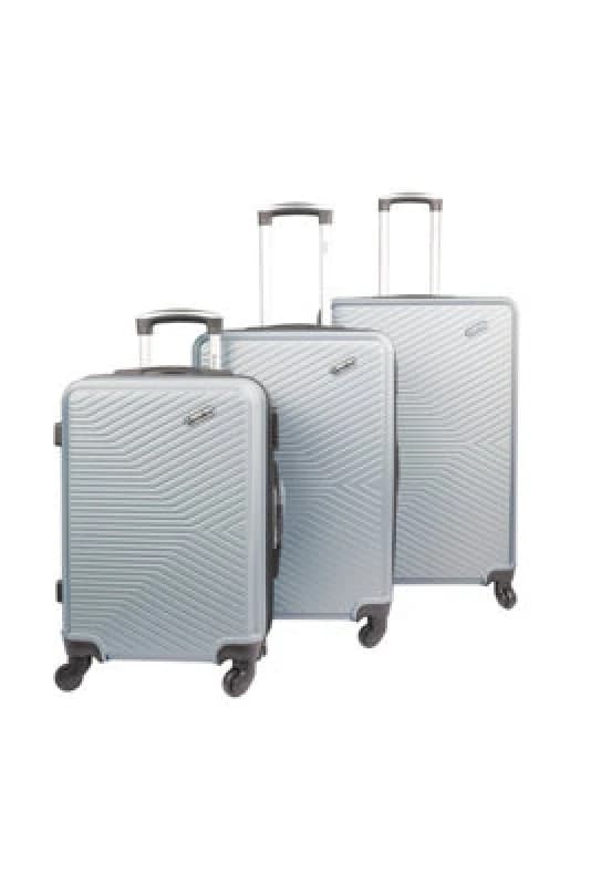 Groundlevel Infinity Hard Shell 3 Piece Luggage Set - Silver