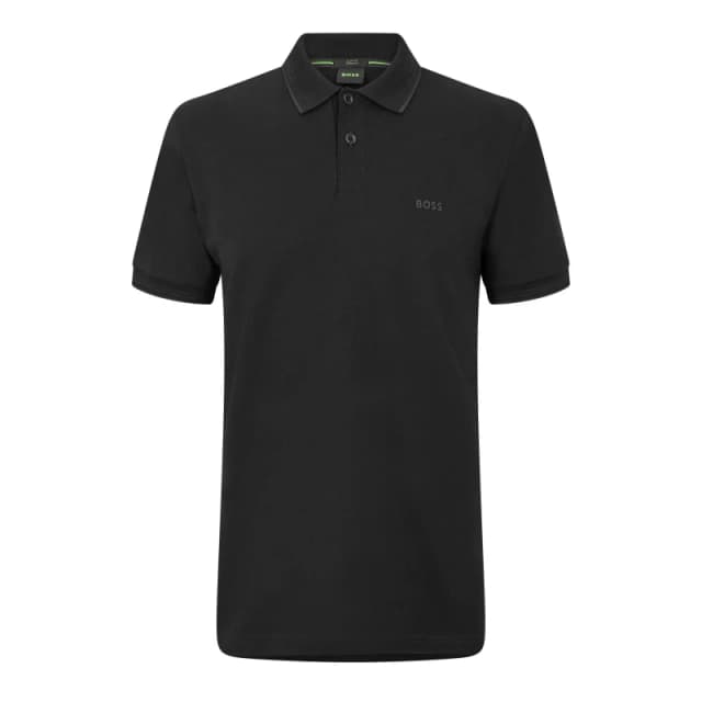 Boss Mens HBG Paul Polo Contrast Striped Trim Shirt Black male S