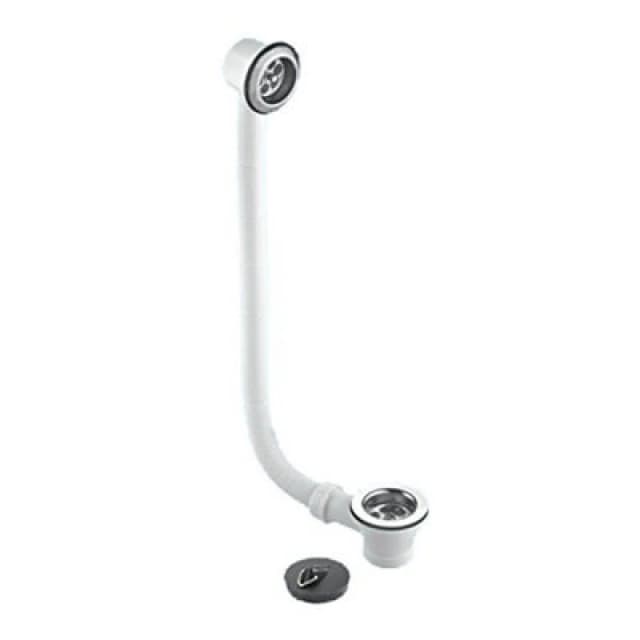 McAlpine Chrome Plated Combined Bath Waste and Overflow 1.5'' FBW2P White