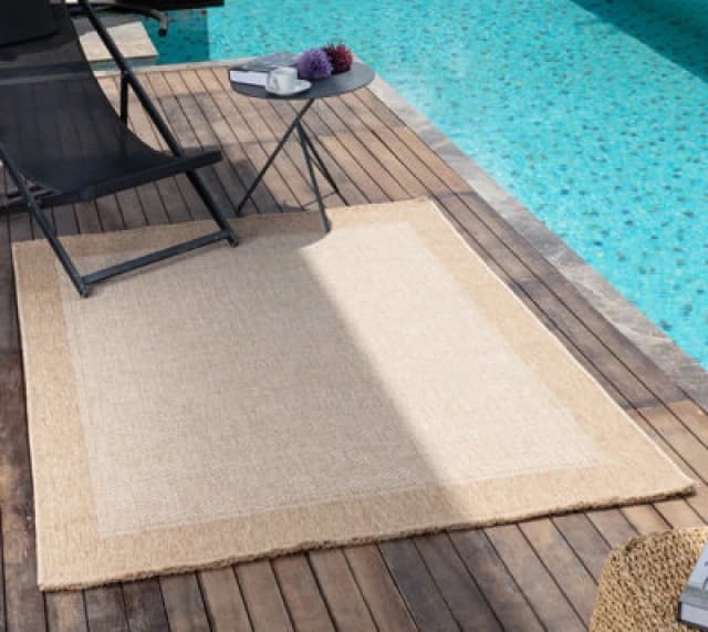 Livabliss In- & Outdoor Cottage Jute-Look Beige/tan Jenny Area Rug 200 X 275cm - Easy To Clean, Perfect For Balcony Or Dining Room