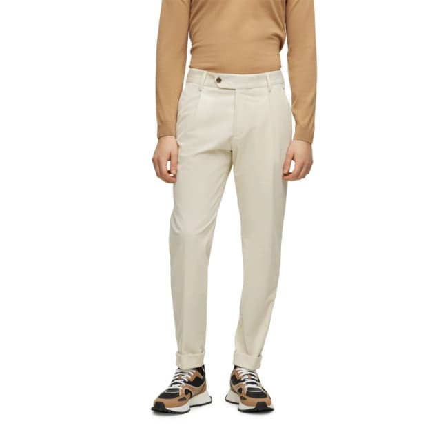 Boss Mens Perin Pleated Trousers White male 30W R