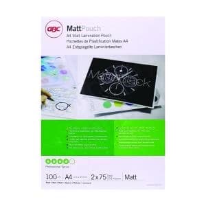 Original Acco GBC Laminating Pouch A4 Matt 75micron Pack of 100