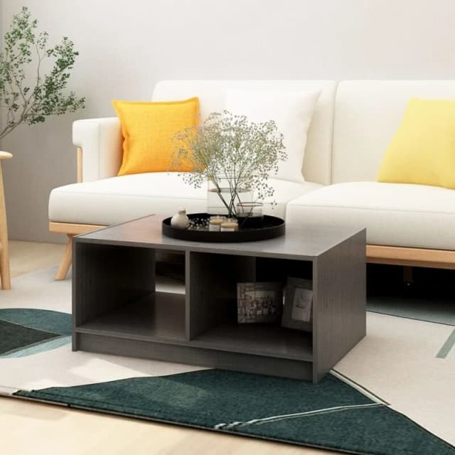 Vidaxl Coffee Table Grey 75X50X33.5cm Solid Pinewood, Grey 809908