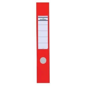 Durable ORDOFIX Self Adhesive PVC Spine Labels Red for Lever Arch File Pack of 10 Spine Labels
