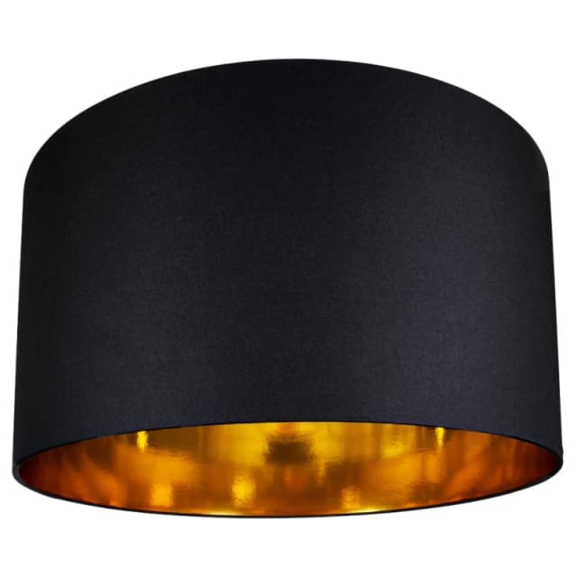 Happy Homewares Contemporary Cotton Lamp/Light Shade with Shiny Paper Inner in Black Size: 20" Black Unisex 20"