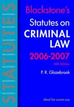 Criminal Law 2006-2007 by Peter Glazebrook Paperback