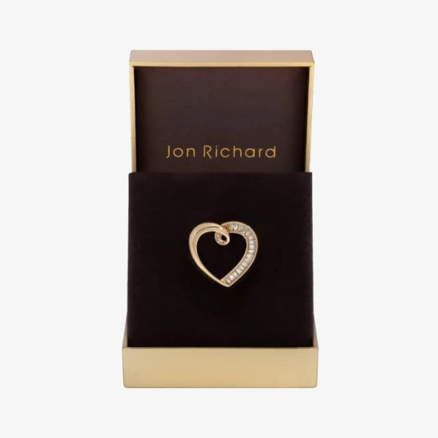 Jon Richard Gold Plated Crystal Heart Brooch - Gift Box Jewellery Sets One Size Gold 39857810000